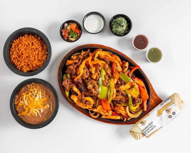13. Fajitas chicken and steak.