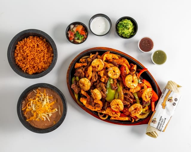 14. Fajitas chicken, steak and shrimp.