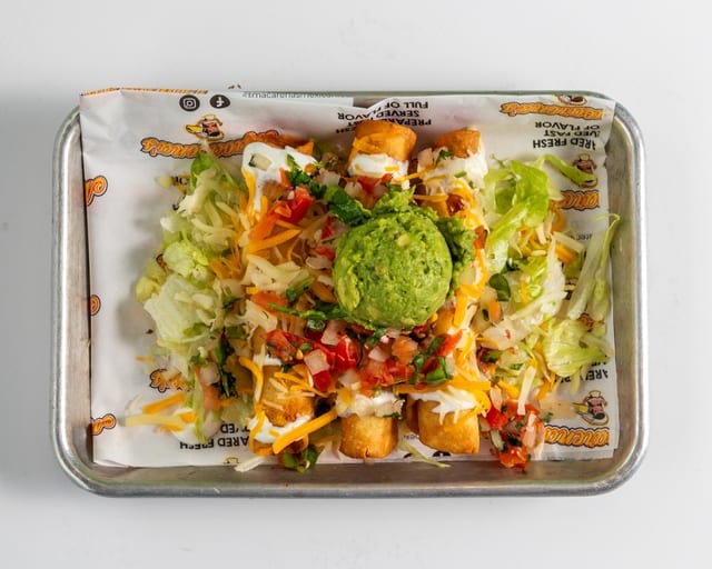 5 with cheese and guacamole Taquitos.
