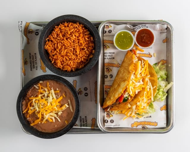 1. Two hard shell tacos.
