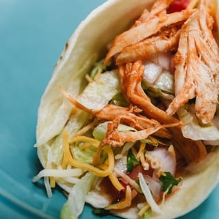 Soft tortilla shredded Chicken Taco