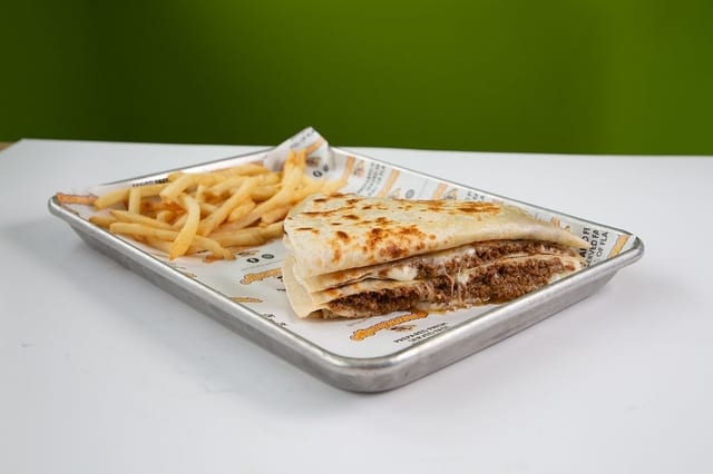 Ground beef Quesadilla.